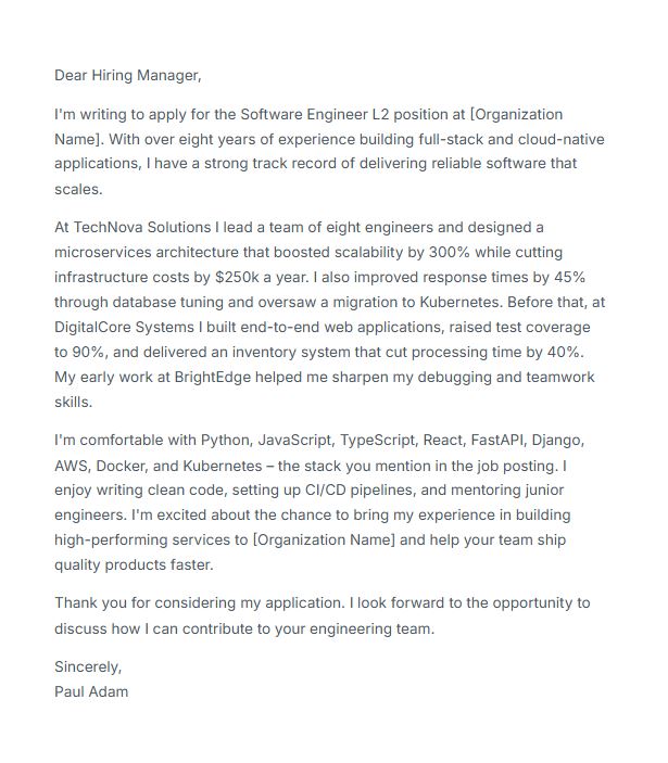 Skilyze Humanized Cover Letter