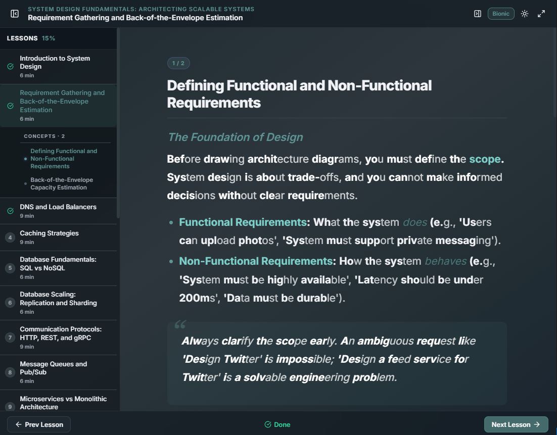 Micro-Learning Course UI